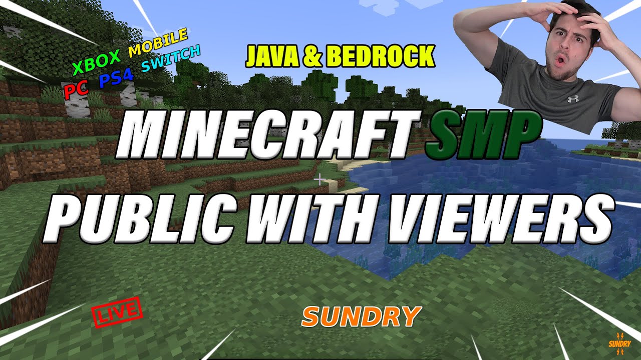 🔴 Joinable Minecraft SMP LIVE 24/7 ⛏️ | PUBLIC Java + Bedrock Survival Server | !ip